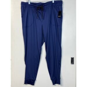 NWT Torrid 2 Super Soft Performance Jersey Crop Active Pant-Navy Blue